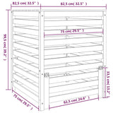 Composter 82.5x82.5x99.5 cm Solid Wood Pine 823815