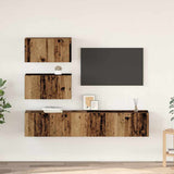 TV Cabinet Set Wall-mounted 4 pcs Old Wood Engineered Wood 3393393