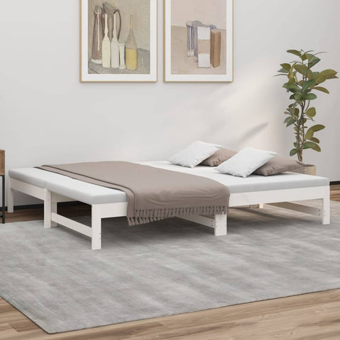 ZNTS Pull-out Day Bed without Mattress White 2x cm 823420