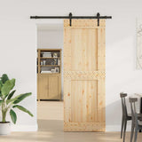 Sliding Door with Hardware Set 85x210 cm Solid Wood Pine 3332738