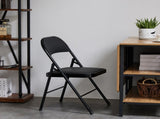 4pcs Elegant Foldable Iron & PVC Chairs for Convention & Exhibition Black 41844164