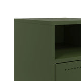 ZNTS Bedside Cabinet Olive Green 36x39x59 cm Steel 846724