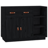 Sideboard Black 98.5x40x75 cm Solid Wood Pine 820141