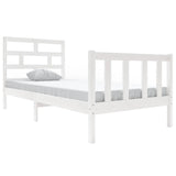 Bed Frame without Mattress White Solid Wood Pine Single 3101314