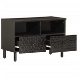 TV Cabinet Black 70x33x46 cm Solid Wood Mango 356820