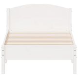 Bed Frame without Mattress White 75x190 cm Small Single Solid Wood Pine 842627
