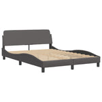 Bed Frame with LED without Mattress "Hvar" Grey 140x200 cm 3213937