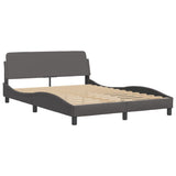 Bed Frame with LED without Mattress "Hvar" Grey 140x200 cm 3213937