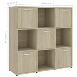 Book Cabinet Sonoma Oak 90x30x90 cm Engineered Wood 802933