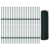 Welded Wire Fence 100 x 0.5 m PVC-Coated Steel Green 3336776