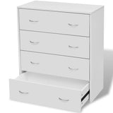 242545 Sideboard with 4 Drawers 60x30,5x71 cm White