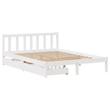Bed Frame without Mattress White 120x190 cm Small Double Solid Wood Pine 3301464