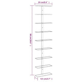 Wall-mounted Wine Rack for 9 Bottles 2 pcs White Iron 340902