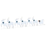 LED Reindeers 7 pcs Silver Fabric 3385891
