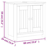 2 Piece Bathroom Furniture Set "BERG" Black Solid Wood Pine 3206493