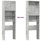 Washing Machine Cabinet Concrete Grey 64x24x190 cm Engineered Wood 859130