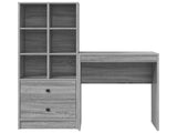 Desk with Drawer with Shelf with Storage 2 pcs Grey Sonoma 3337302