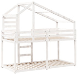 Bunk Bed without Mattress White 90x200 cm Solid Wood Pine 3281962