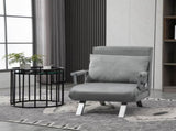 2-In-1 Design Single Sofa Bed Sleeper, Foldable Armchair Bed Lounge Couch w/ Pillow, Light Grey T3398P344500
