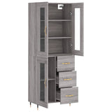 Highboard Grey Sonoma 69,5x34x180 cm Engineered Wood 3198583