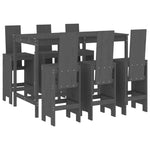 7 Piece Garden Bar Set Grey Solid Wood Pine 3157783