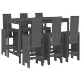 7 Piece Garden Bar Set Grey Solid Wood Pine 3157783