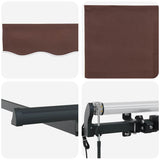 Retractable Awning Brown 350 x 200 cm Polyester and Aluminium 3329678