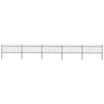 ZNTS Garden Fence with Hoop Top Steel 8.5x0.8 m Black 277651