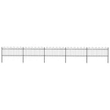 ZNTS Garden Fence with Hoop Top Steel 8.5x0.8 m Black 277651