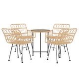 Garden Dining Set Black Poly Rattan Medium Ergonomic 3157837