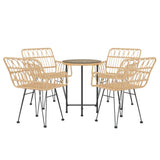 ZNTS 5 Piece Garden Dining Set Poly Rattan 3157837