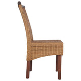 Dining Chairs 6 pcs Brown Natural Rattan 274203
