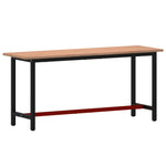 Workbench 180x55x81.5 cm Solid Wood Beech and Metal 3188906