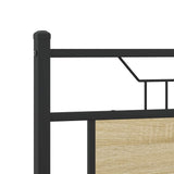 Metal Bed Frame without Mattress Sonoma Oak 193x201 cm 3325127