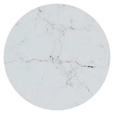 Side Table Gold and White Marble 45 cm Tempered Glass 331664