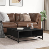Coffee Table Black 80x80x30 cm Engineered Wood and Metal 848769
