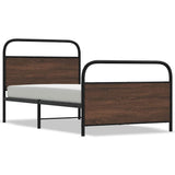Bed Frame Without Mattress 107x203 cm Brown Oak Engineered Wood 4100321