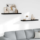 Floating Wall Shelves 2 pcs High Gloss Black 90x23.5x3.8 cm MDF 323776