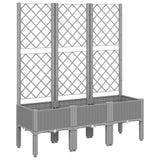 Garden Planter with Trellis Light Grey 120x40x142 cm PP 367927