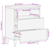 Bedside Cabinet Brown 50 x 33 x 62 cm Solid Mango Wood 4018234