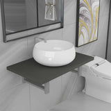 Two Piece Bathroom Furniture Set Ceramic Grey 279334