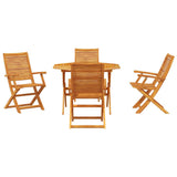Garden Dining Set Folding 5 pcs Brown Solid Acacia Wood 3375707