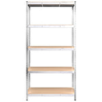 5-Layer Storage Shelf Silver Steel&Engineered Wood 152882