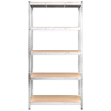 5-Layer Storage Shelf Silver Steel&Engineered Wood 152882