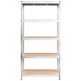 5-Layer Storage Shelf Silver Steel&Engineered Wood 152882