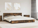 Storage Bed with Drawer Smoked Oak 180 x 200 cm Engineered Wood 3408435