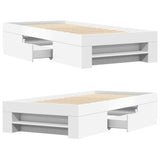 Bed Frame without Mattress White 90x200 cm Engineered Wood 3295492