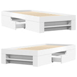 Bed Frame without Mattress White 90x200 cm Engineered Wood 3295492