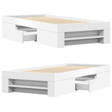 Bed Frame without Mattress White 90x200 cm Engineered Wood 3295492