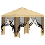 Garden Gazebo with Sidewalls 3 x 3 m Cream Polyester and Steel 900362